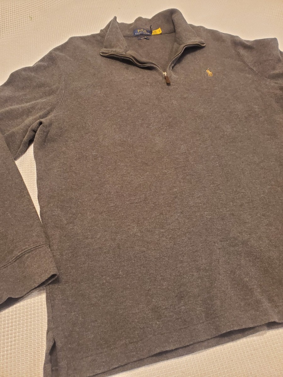 その他 Ralph Lauren FW25 Quarter-zip pullover (211971701 001) Men's L Dark Grey Heather Luxury Jersey Quarter-Zip Pullover