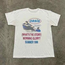 Vtg Oasis Loch Lomond Knebworth Tour 1996 Unisex White T-shirt, Size S-5XL