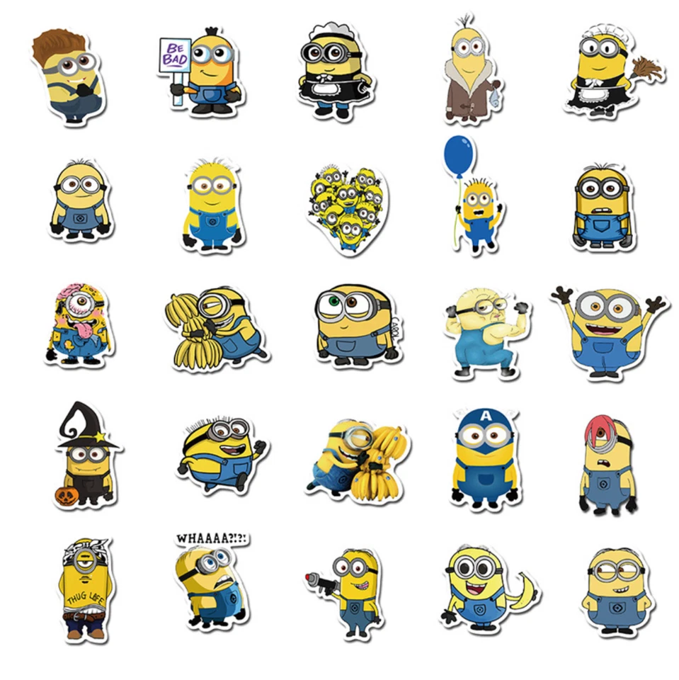 50pcs Minions Stickers CartoonVinyl Decal Kids Stickers Car Skateboard Laptop - image 3 of 4