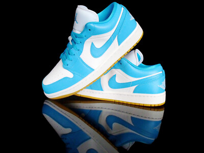NIKE AIR JORDAN 1 LOW -Powder Blue- Sneaker weiß/cyan-blau Gr.42