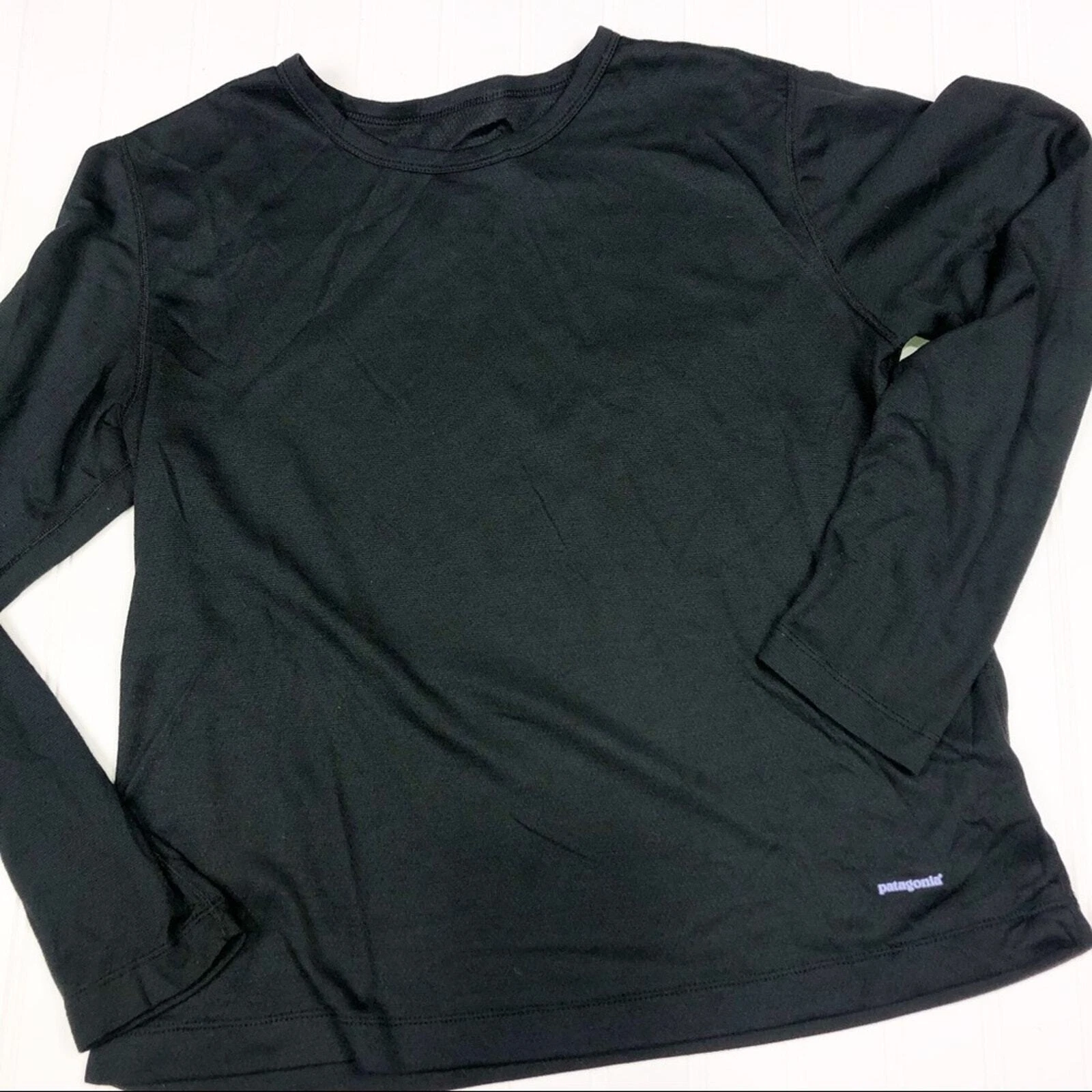 Black Patagonia Apilene Long Sleeve Base Layer Top Sz. L