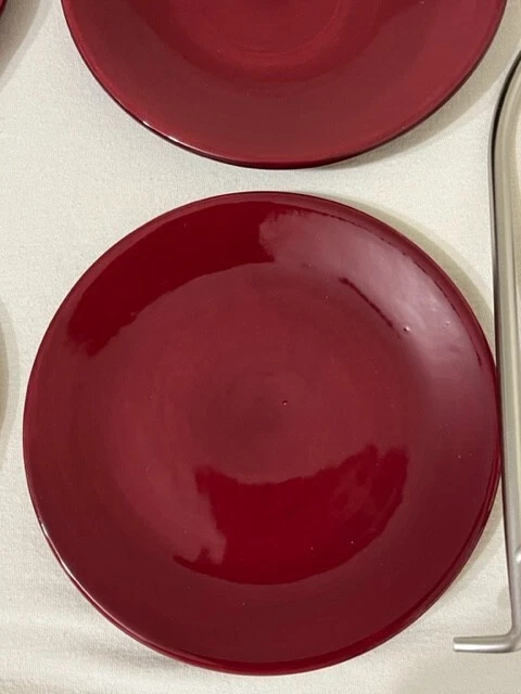 Pampered Chef set of 4, 6" cranberry dessert appetizer plates 2062 NEW NIB - Image 4 of 4