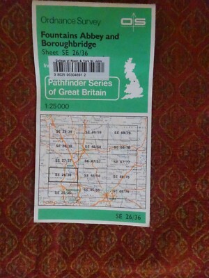 OS PATHFINDER MAP BOROUGHBRIDGE FOUNTAINS ABBEY STUDLEY ROYAL RIPON RIPLEY