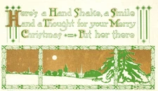 Antique Postcard 1912 Here's a Hand Shake a Smile an a Thought for your Merry Ch