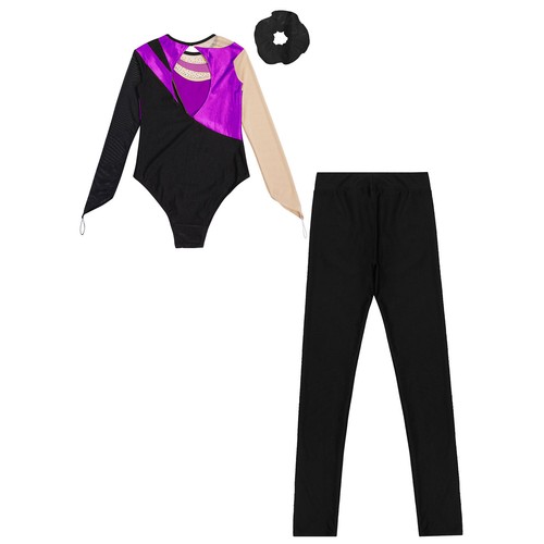 Children Girls Sets Patchwork Tracksuits Competition Outfits Long Sleeve 3Pcs - Picture 67 of 110