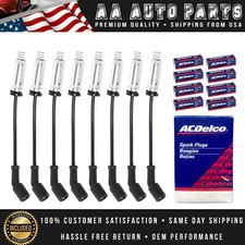 8mm Wireset + 8 AcDelco Spark Plug 41-110 for Chevy Silverado 1500 GMC Sierra V8