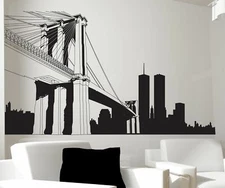 NYC Brooklyn Bridge Wall Decal. New York City Decor. #334