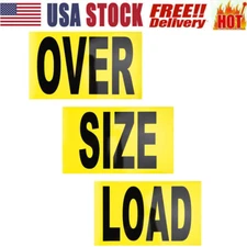 3PCS Warning Magnetic Oversize Load Signs Wide Load Sign for Vehicles 12" x 60"