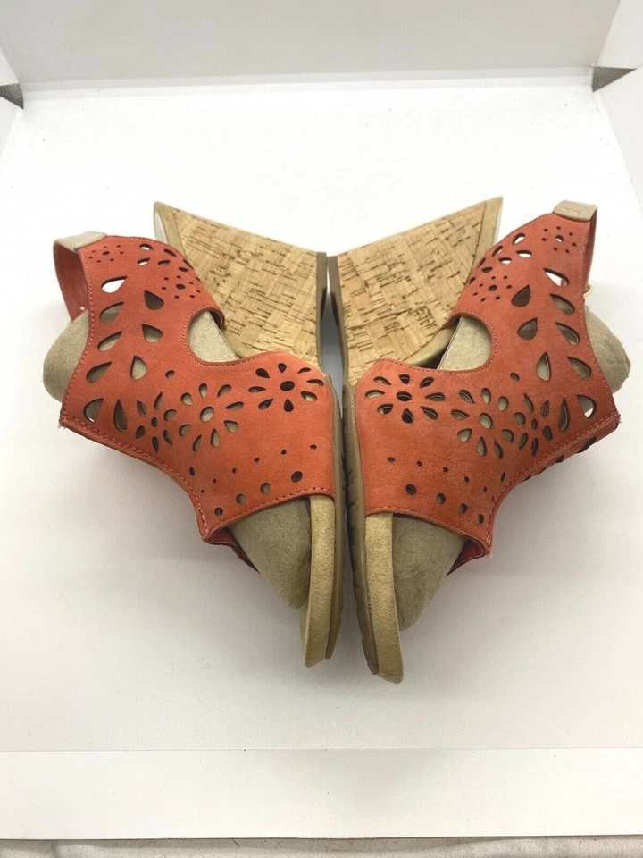 Sandalias de cuña Anne Klein Taja gamuza cuero rosa para mujer talla US 10 M Foto 3 de 4