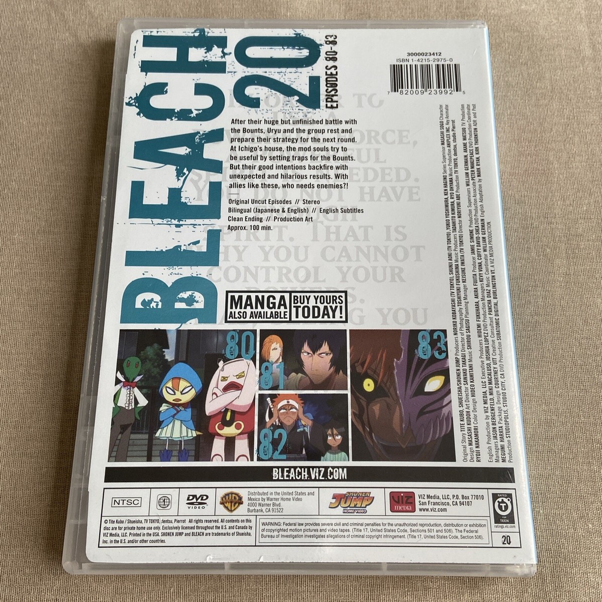 Shonen Jump: Bleach The Bount Vol 2 (DVD Eps 80-83) W/ Insert OG