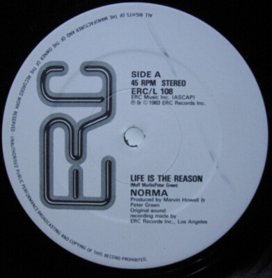 Norma Lewis Life Is The Reason Vinyl Single 12inch ERC Records