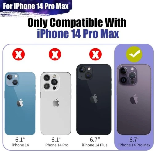 Battery Case for iPhone 14 Pro Max Rechargeable Upgraded 6000mAh Charge Black