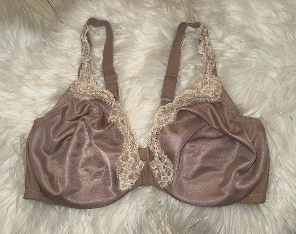 Olga 35061 Smooth Back Supreme Support Bra Lace Underwire Womens 38DD Beige - Image 2 of 4