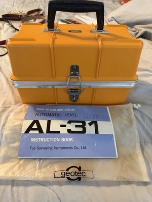 Geotec AL-31C Automatic Level Surveying Transit Instrument Fuji w/ Case Manual