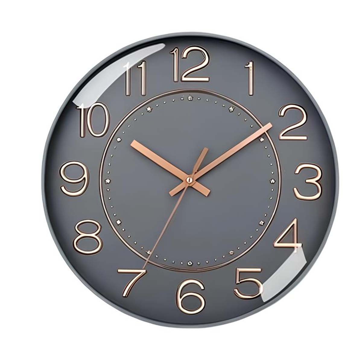 Horloge murale luxueuse Avizar grise en relief pour salon élégant