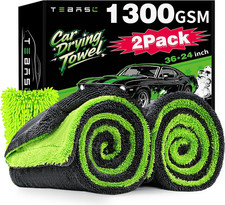 2-Pack Car Drying Towels 24X36 Inch 1300GSM, Twisted Loop Microfiber Cloth for A