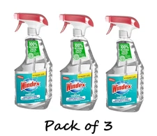 Windex with Vinegar Glass & Window Cleaner, Spray Bottle, 32 fl oz (3 Pack)