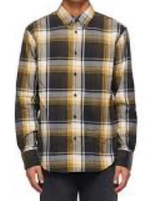 Rag & Bone Men's Long Sleeve Black And Yellow Plaid Button Down Medium.  A2