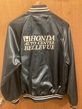 Vintage 70s 80s Honda Satin Bomber Jacket Mens Auto Center Bellevue WA Seattle