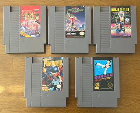 5 Nintendo NES Games (Punchout, Ninja Gaiden II, Double Dragon I & II, Kung Fu)