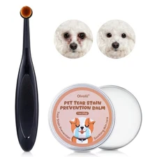 Tear Stain Remover Balm for Dogs & Cats with Pro Powder Brush – Natural Safe ...