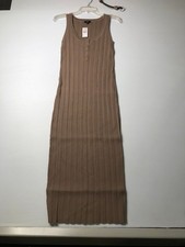EXPRESS Ribbed Henley Sleeveless Midi Sweater Dress Women's Size M