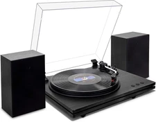 Record Players for Vinyl with Speakers, Belt Drive 2 Speed Bluetooth Turntable,