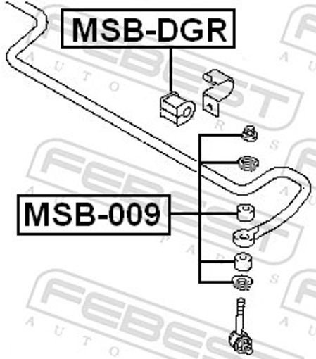 Für FEBEST MSB-DGR REAR STABILIZER BAR BUSH D16