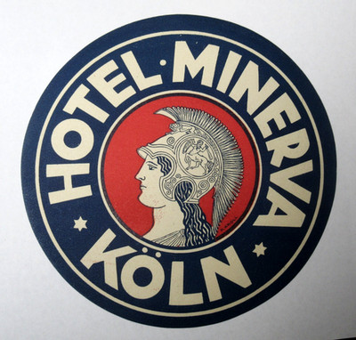 Original Vintage 1930s Original Hotel Minerva Koln Cologne Germany Label OG