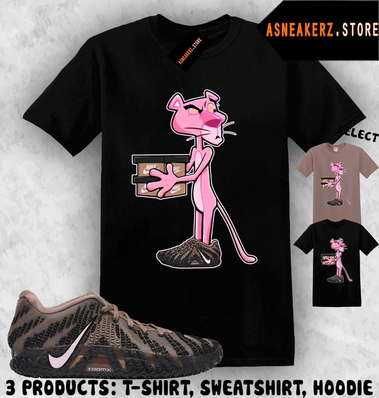 Shirt To Match Ja 3 Showstopper Mink Brown Sneaker Matching Pink Panther T-Shirt