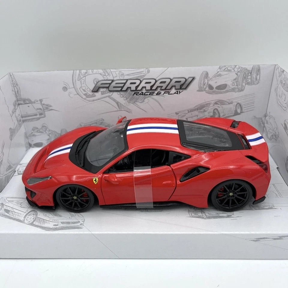 Modellino Auto Bburago 1/24 Ferrari 488 Pista Rosso Corsa - Immagine 3 di 4