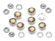 20 Sets 12mm Pearl Snaps Fasteners Pearl-Like Prong Snap Button for Western S...