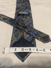 DANIEL CRAIG Green Florals 56" - MADE IN ITALY PURE SILK NECK TIE Hand Made Tie