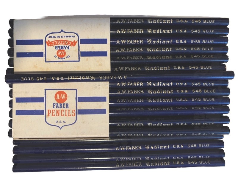 VINTAGE  AW FABER USA- RADIANT Blue Color Pencils -29 Unused