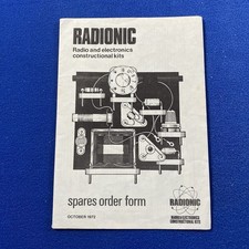 Radionic Spares Order Form October 1972