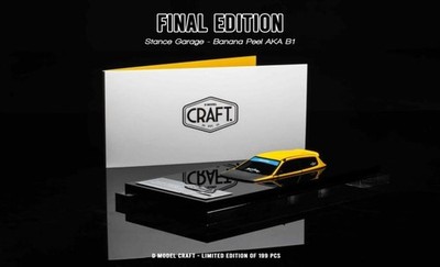 D MODEL 1:64 Stance Garage Banana Peel AKA B1 Final Edition Yellow DC001X