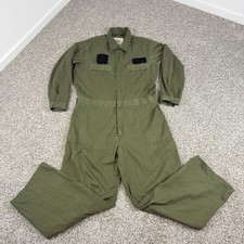 USGI Military Utility Coveralls OD Green 46R Vintage Y2K Flight Suit Mechanic