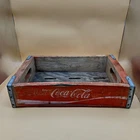 Vintage Coca Cola Wooden Bottle Carrying Crate Red White Antique Coke Soda