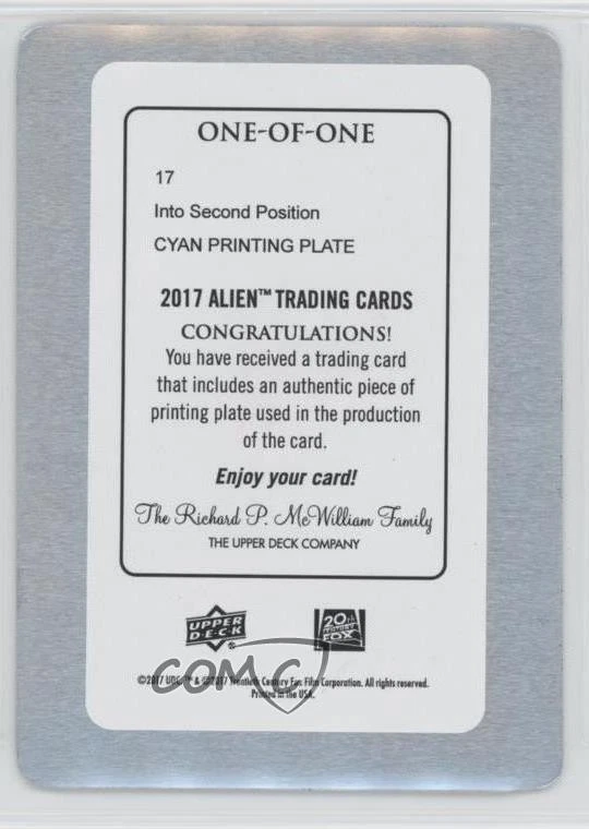 2017 Alien Movie Printing Plate Cyan Retro 1/1 Into Second Position #17 5x5 - Image 2 of 3