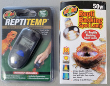 Zoo Med Repti Basking Spot Lamp 50W  Repti Temp Digi Infrared Thermometer New