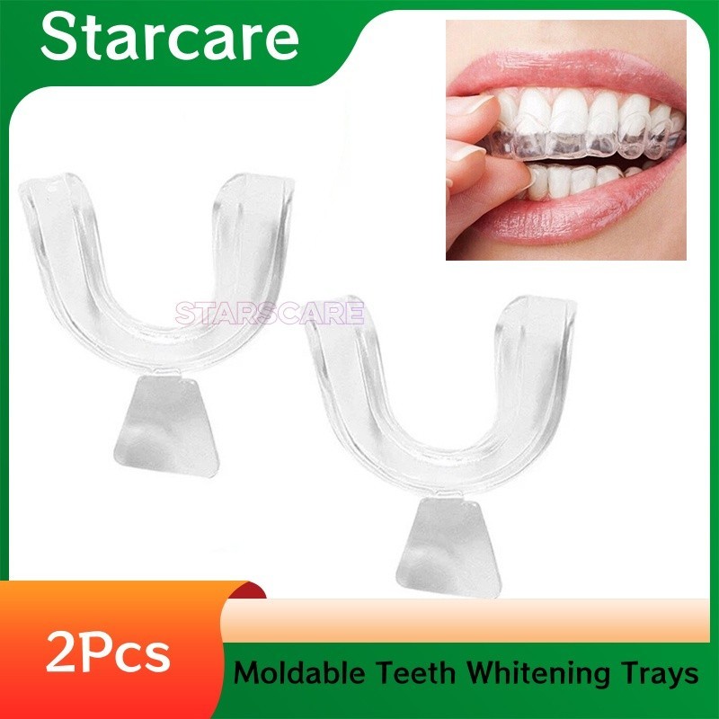 1 Pair Moldable Mouth Guard Grinding Thermoplastic Teeth Whitening Trays Clear