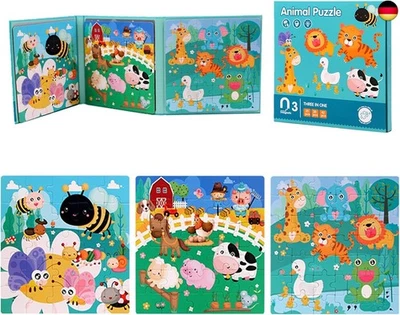 CPRNQY Magnetpuzzle Tiere - Kinderpuzzle für Kinder Ab 3 4 5 Jahre, Lernspielzeug