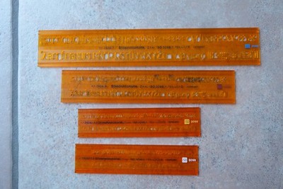 Standardgraph Schriftschablone ISO 3098, 4 Stück 2524/7,2524/5,2524/3,5,2524/2,5