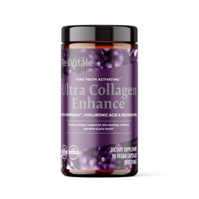Skin Care Supplement Ultra Collagen Enhance with Resveratrol 90 Veggie Capsules