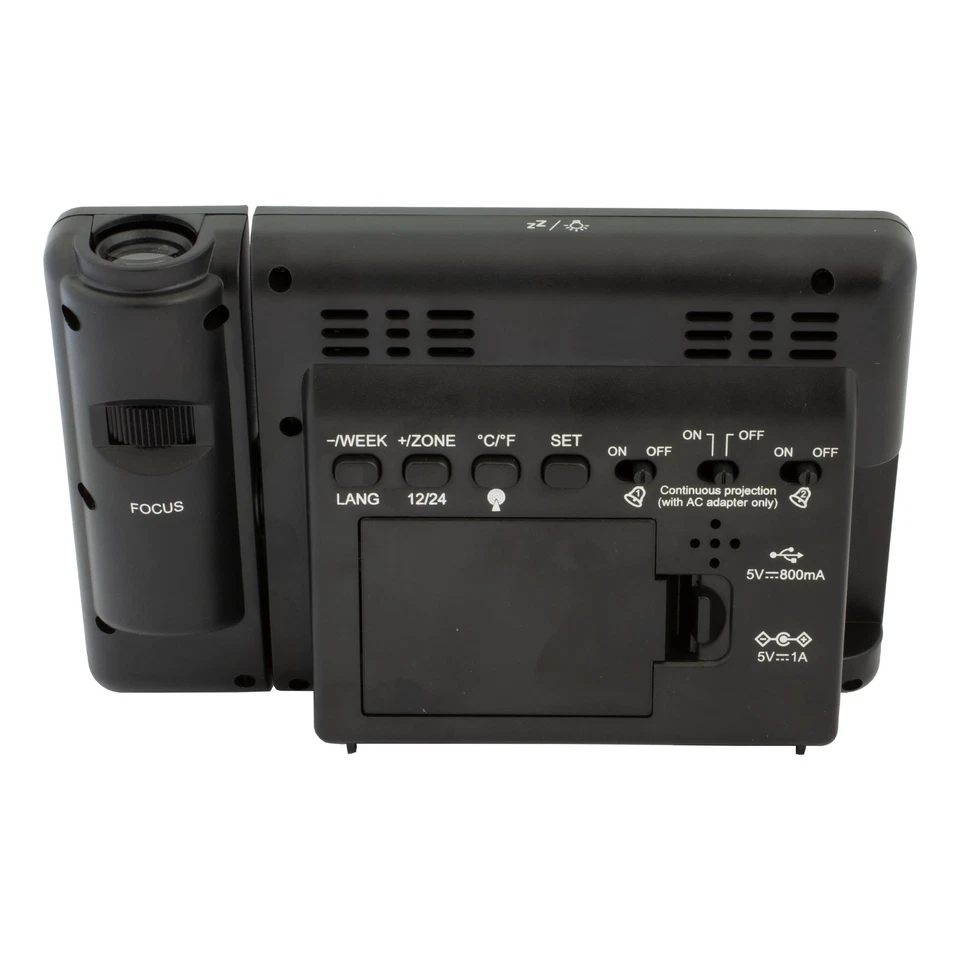 Funk-Projektionswecker Reisewecker 2 Alarme Temperaturanzeige Datum Handy laden - Bild 4 von 4