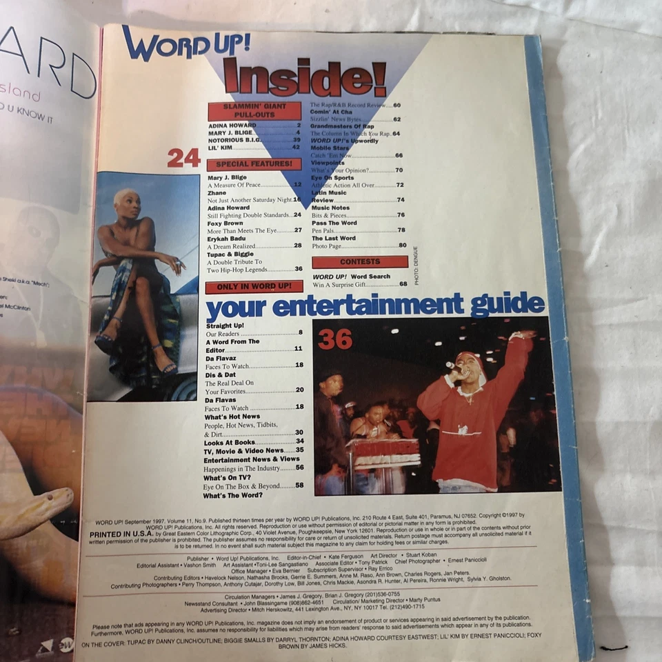 Word Up! Magazine Sept 1997 Rap Hop Hop TUPAC SHAKUR Mary J Blige Notorious BIG - Image 4 of 4