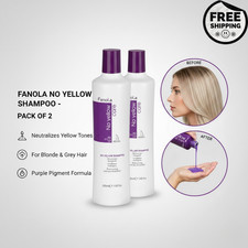 Fanola No Yellow Shampoo 350ml Pack of 2 Purple Toning Free Shipping