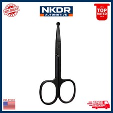2PC Round Tip Nose Hair Scissors Safety Stainless Steel Black/Silver