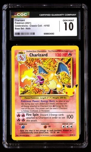 CGC 10 Charizard 4/102 Pok�mon Celebrations Classic . 2021 English