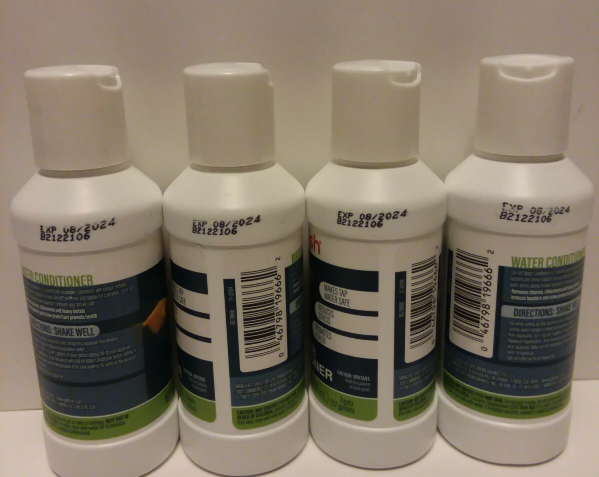 Water Conditioner Lot of 4 GloFish 4oz bottles makes tap H2O safe